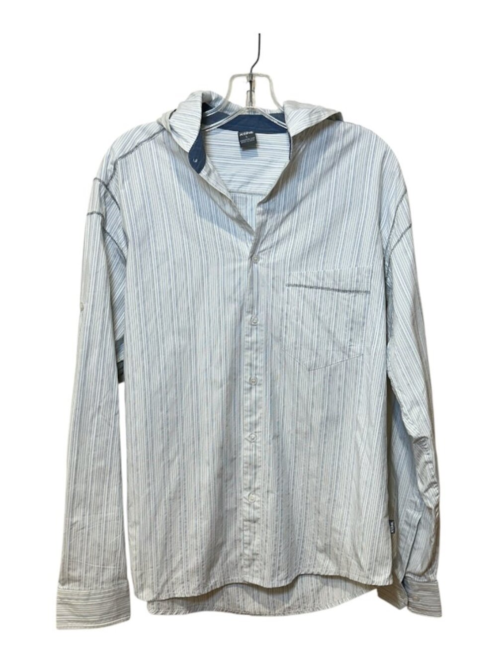 KUHL Men's Button Up Shirt Vented Hooded Fishing Top Size L